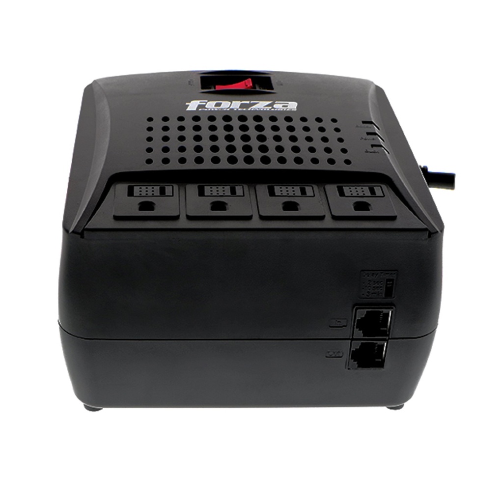 [FVR-3001] Forza - Regulador Automático de Voltaje 110V 3000VA/1500W [4] x NEMA 5-15R + RJ45