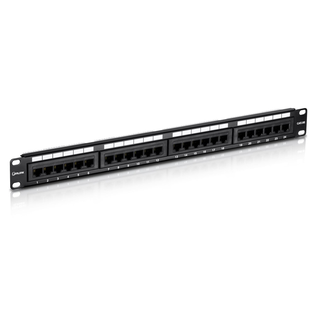 [PN-UTP5E24] Onlink - Patch Panel 24 Puertos 19" 1U Categoria 5E