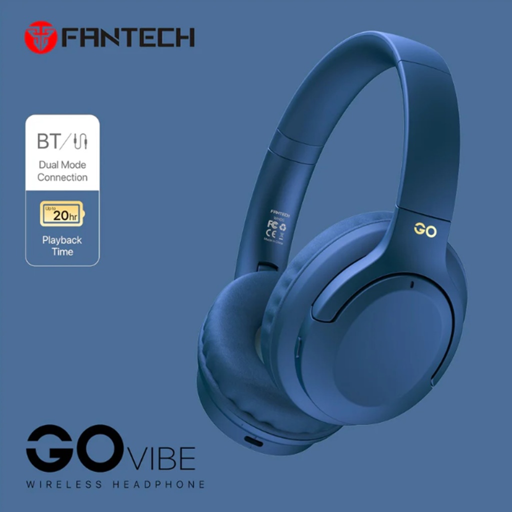 [WH05-BLUE] Fantech - Audifonos Inalámbricos GO Vibe Azul