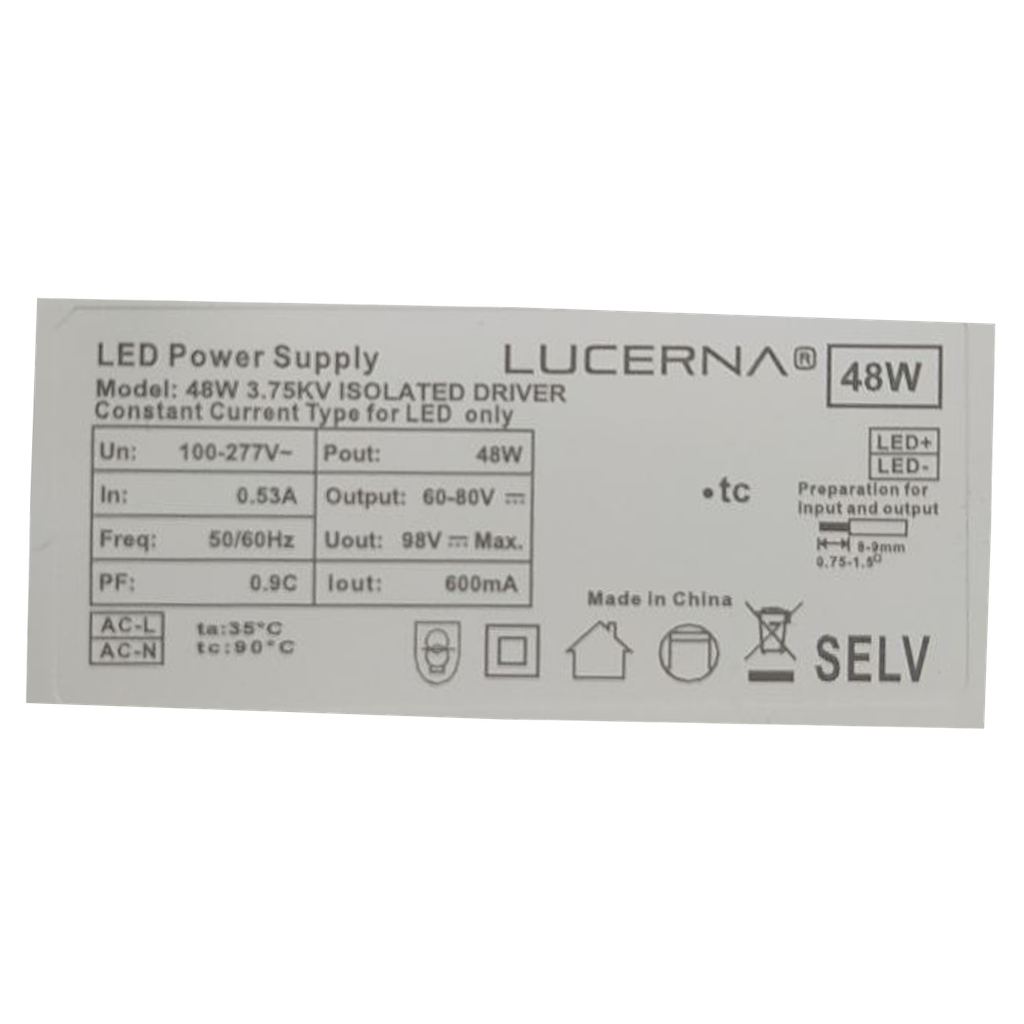 [48W] Lucerna - Driver 48W Panel 60X60
