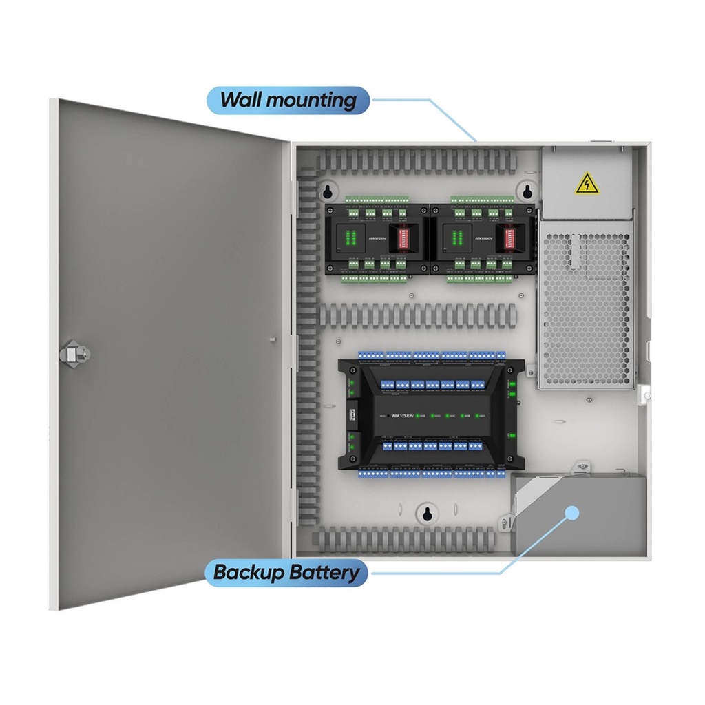 [DS-K2704X] Hikvision - Controlador de 4 Puertas Administrable en la Nube Interfaz Web Expandible con Módulo DS-K2M002X (hasta 128 Puertas) 200.000 Tarjetas Wiegand 8 Lectoras de Huella y Tarjeta