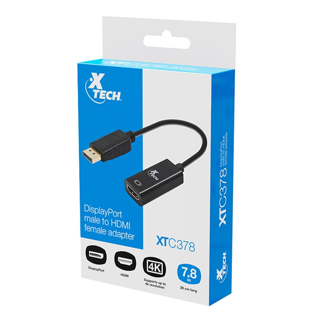 [XTC-378] Xtech - Adaptador de Display Por Macho a Hdmi Hembra
