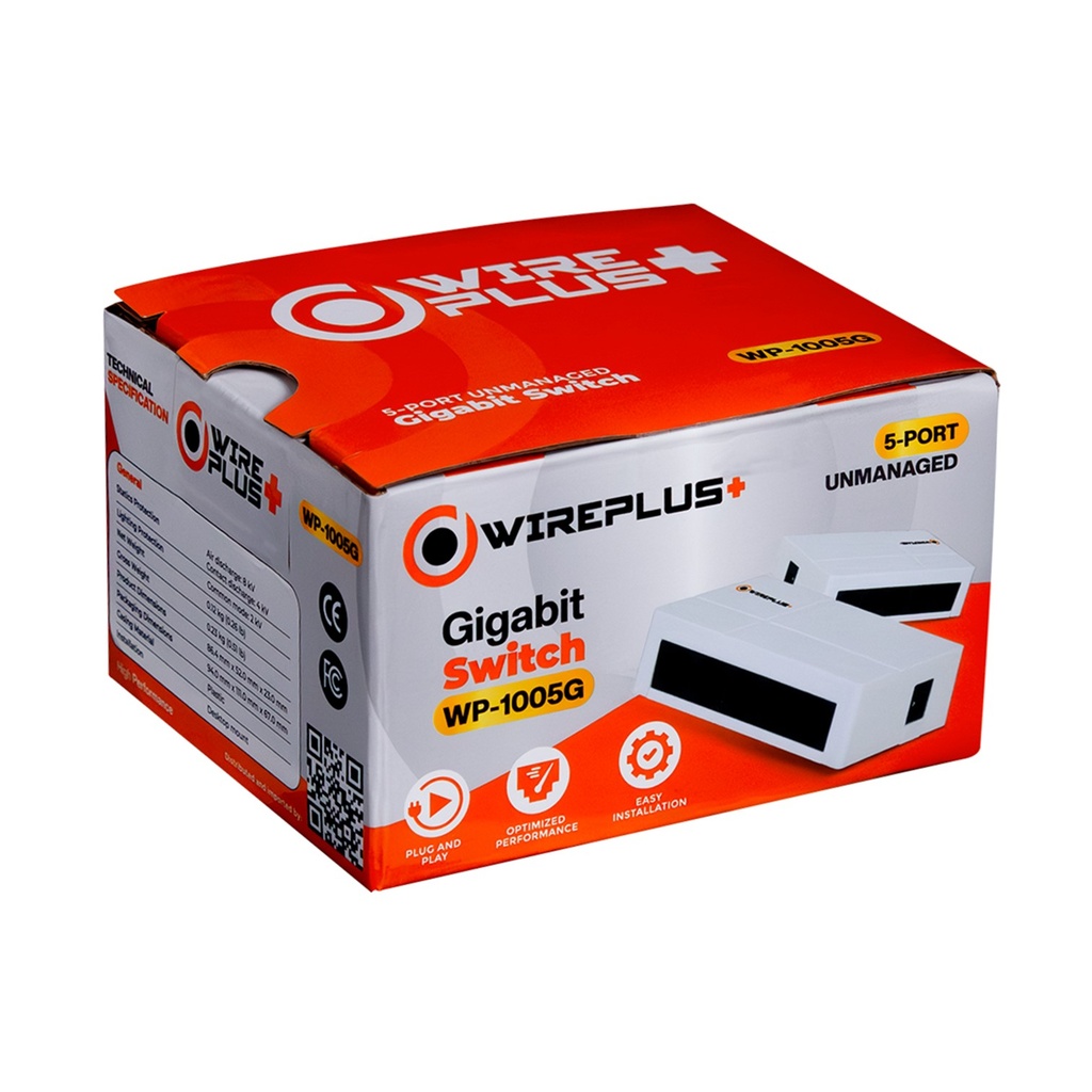 [WP-1005G]  Wireplus - Switch de Escritorio de 5 Puertos a Gigabit
