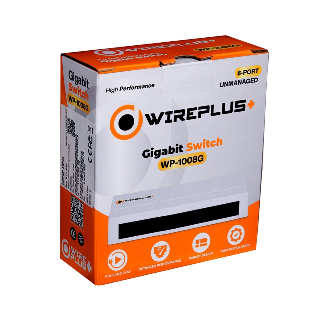 [WP-1008G]  Wireplus - Switch de Escritorio de 5 Puertos a Gigabit