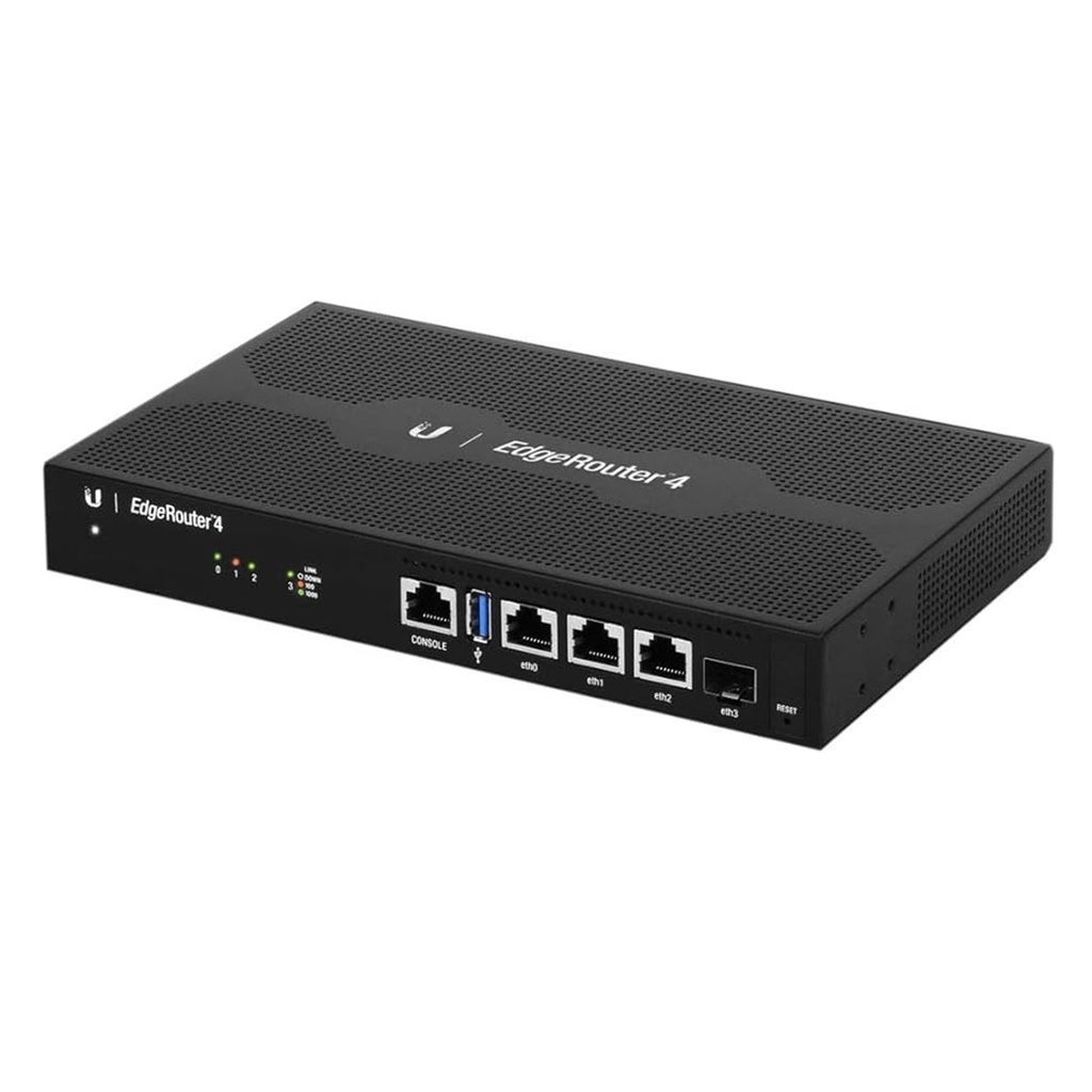 [ER-4] Ubiquiti - EdgeRouter 4 con 3 Puertos 10/100/1000 Mbps + 1 puerto SFP con Funciones Avanzadas de Ruteo