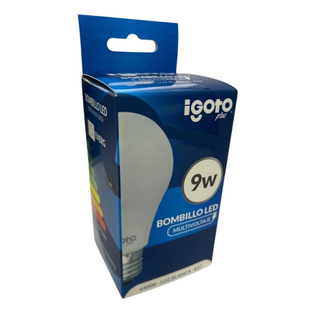 Bombillo LED Bulbo 9W 6500K Luz Fria Rosca E27 IG-BL9W (10 Unidades) Igoto