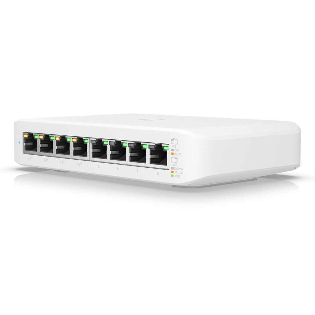 [USW-Lite-8-POE] Ubiquiti - Switch UniFi Lite Administrable PoE de 8 Puertos 10/100/1000 Mbps 4 puertos 802.3af/at 52W