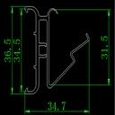 [DHI-ESL-BR02-1200] Dahua - Soporte ESL de Carril de Estantería Universal #01 Compatible: E015A, E015C, E018A, E021A, E021C, E021C-F, E026A, E026C, E026C-F, E029A, E029C, E037C-N, E042A, E042B-PN [36.5x34.7/1200mm] Material PVC