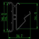 [DHI-ESL-BR02-900] Dahua - Soporte ESL de Carril de Estantería Universal #01 Compatible: E015A, E015C, E018A, E021A, E021C, E021C-F, E026A, E026C, E026C-F, E029A, E029C, E037C-N, E042A, E042B-PN [36.5x34.7/900mm] Material PVC