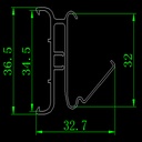 [DHI-ESL-BR03-900] Dahua - Soporte ESL de Carril de Estantería Universal #01 Compatible: E015A, E015C, E018A, E021A, E021C, E021C-F, E026A, E026C, E026C-F, E029A, E029C, E037C-N, E042A, E042B-PN [36.5x32.7/900mm] Ajustable Según Borde Frontal Material PVC