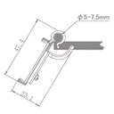 [DHI-ESL-BH01] Dahua - Soporte ESL Ajustable para Ganchos en T Compatible: E015A, E015C, E018A, E021A, E021C, E021C-F, E026A, E026C, E026C-F, E029A, E029C [32x48x23.1mm] Adecuado para Varillas con Diámetro de 5-7.5mm con Bisagra para la Funcionalidad Abatible Material PC