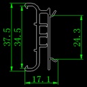 [DHI-ESL-BR06-1200] Dahua - Soporte ESL de Carril de Estantería Universal #01 Compatible: E015A, E015C, E018A, E021A, E021C, E021C-F, E026A, E026C, E026C-F, E029A, E029C, E037C-N, E042A, E042B-PN [37.5x17.1/1200mm] Ajustable Según Borde Frontal Material PVC