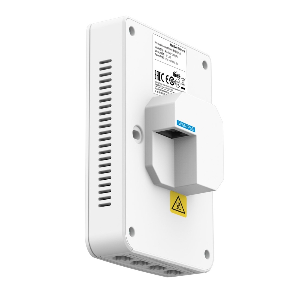 [RG-RAP1200(P)] Ruijie Reyee - Punto de Acceso WiFi5 1 puerto PoE Out hasta 1.7 Gbps Doble Banda 802.11ac MU-MIMO 2x2