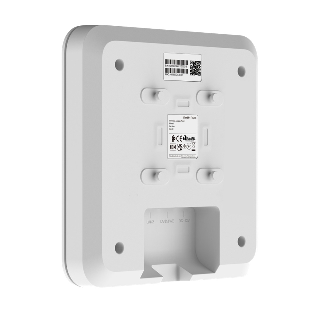 [RG-RAP2200(F)] Ruijie Reyee - Punto de Acceso WiFi5 para Interior en Techo Doble Banda 802.11ac MU-MIMO 2X2 Puertos 10/100