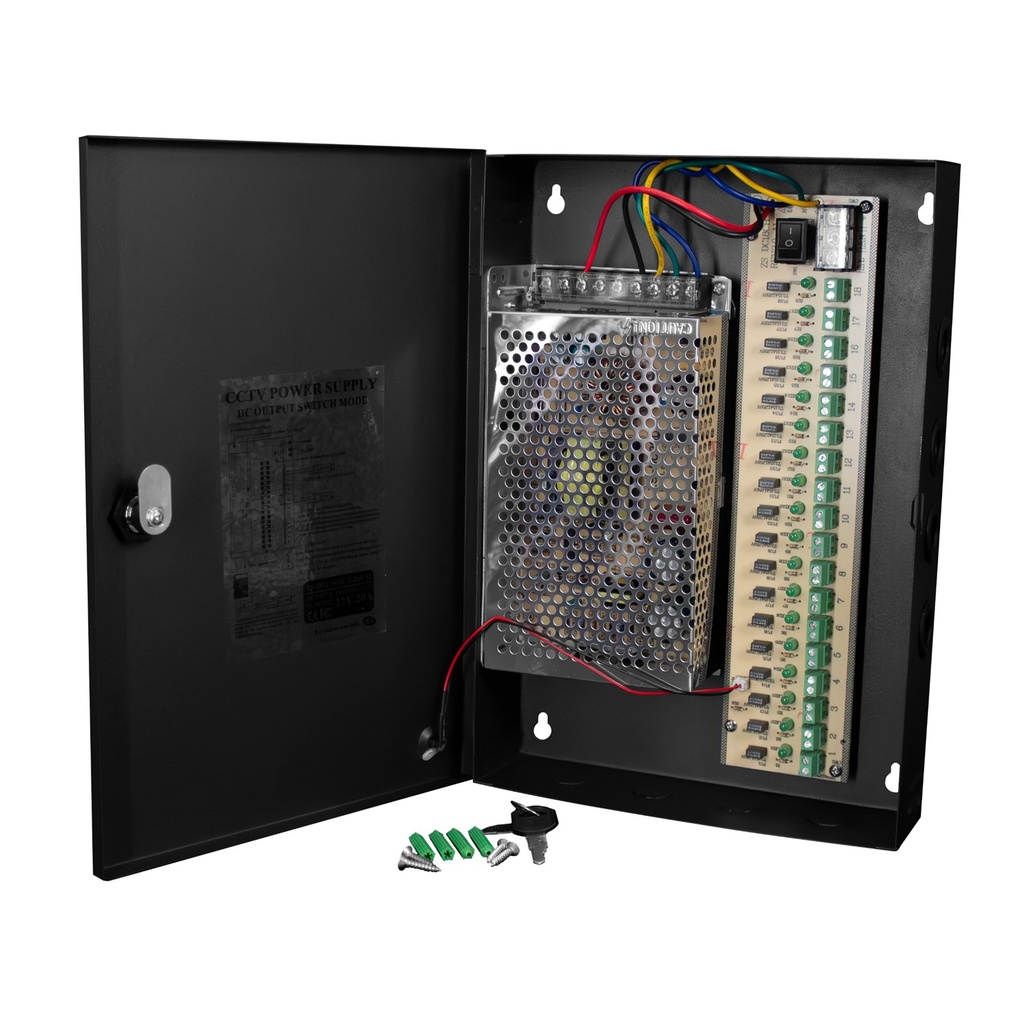 [STC-FC20A18CHC] STC - Fuente Centralizada 18 Canales 12V 20Amp [Certificada]