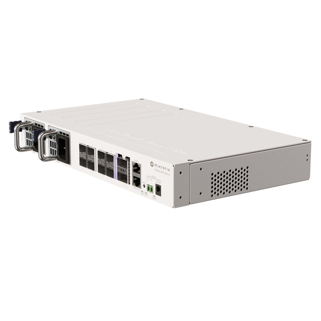 [CRS510-8XS-2XQ-IN] Mikrotik -  Cloud Router Switch de 2 Puertos 100 Gigabit QSFP28 8 Puertos 25 Gigabit SFP28 802.3 bt PoE-in