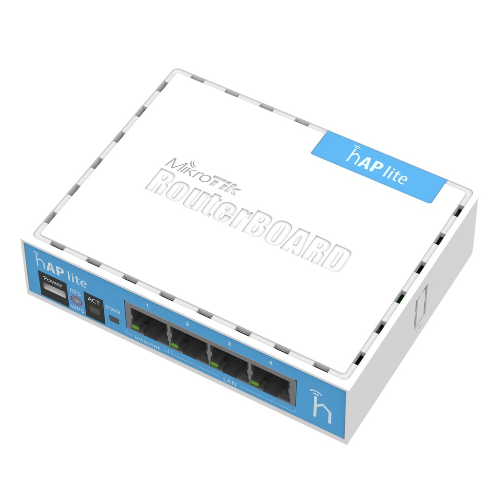 [RB941-2nD] Mikrotik - (hAP Lite) 4 Puertos Fast Ethernet y Wi-Fi 2.4 GHz 802.11 b/g/n