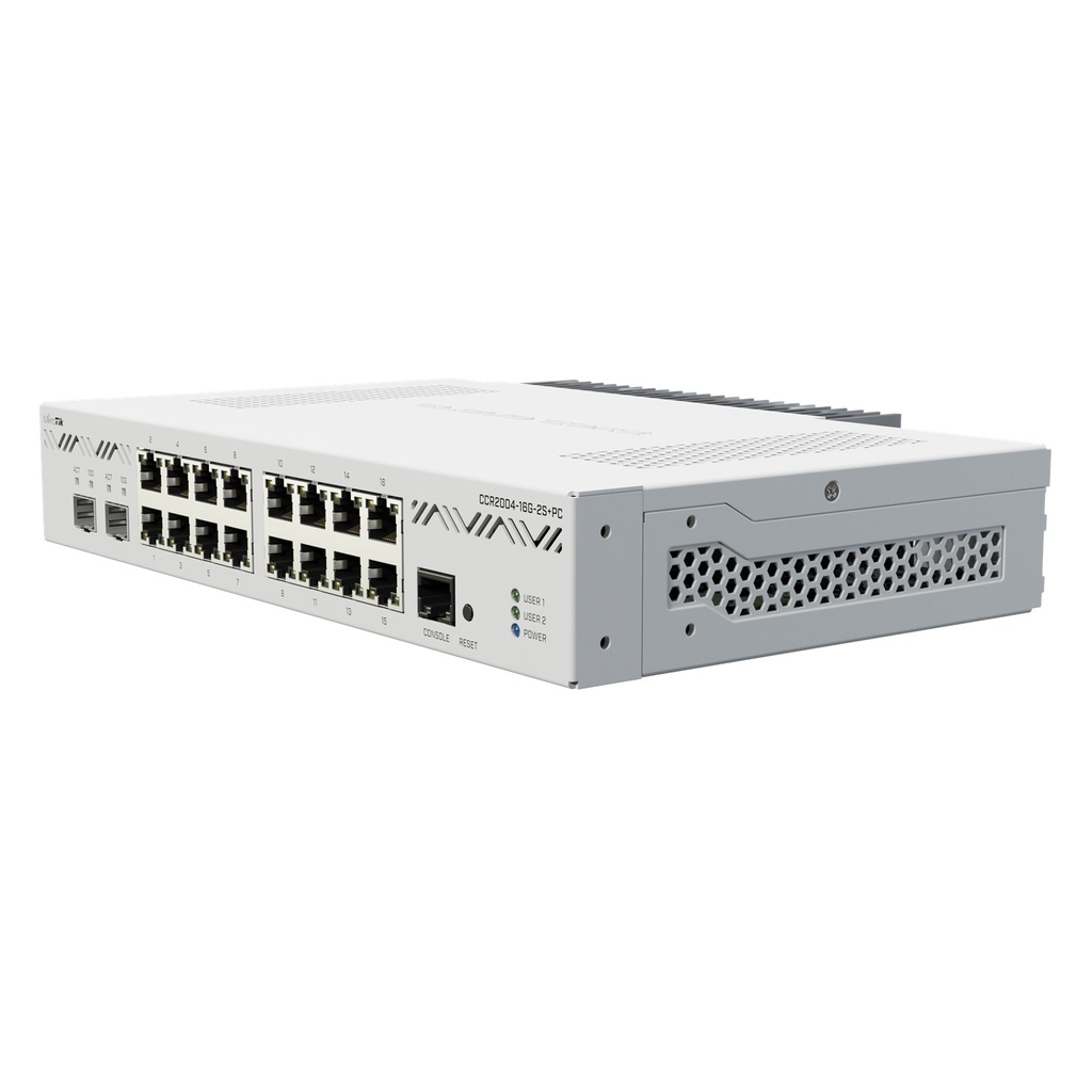 [CCR2004-16G-2S+PC] Mikrotik - Cloud Core Router 2004-16G-2S+PC con Enfriamiento Pasivo