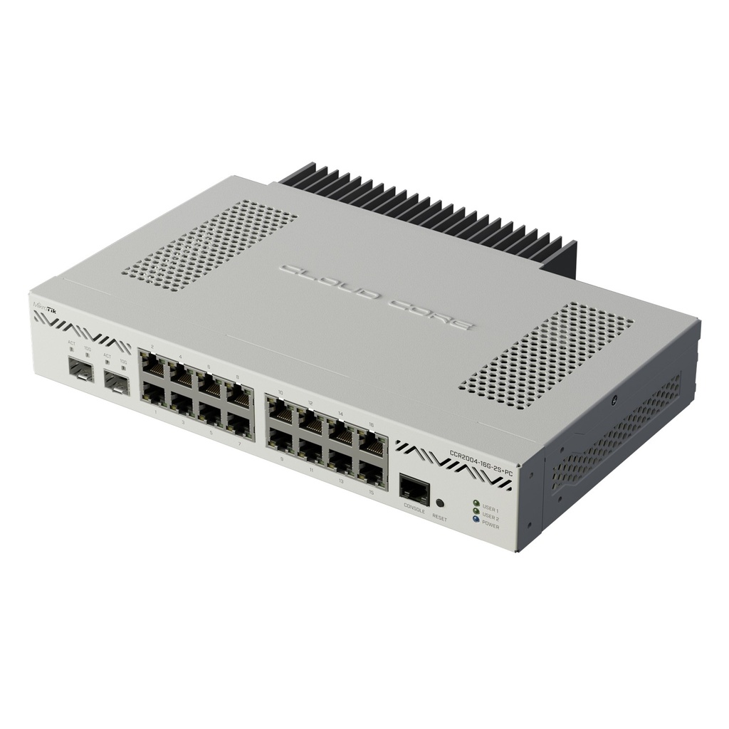 [CCR2004-16G-2S+PC] Mikrotik - Cloud Core Router 2004-16G-2S+PC con Enfriamiento Pasivo