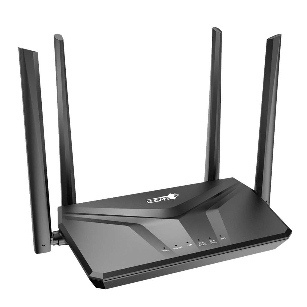 [LOG-AC1200] Logan - Router Inalambrico AC1200 Doble Banda 4 Antenas 5dBi