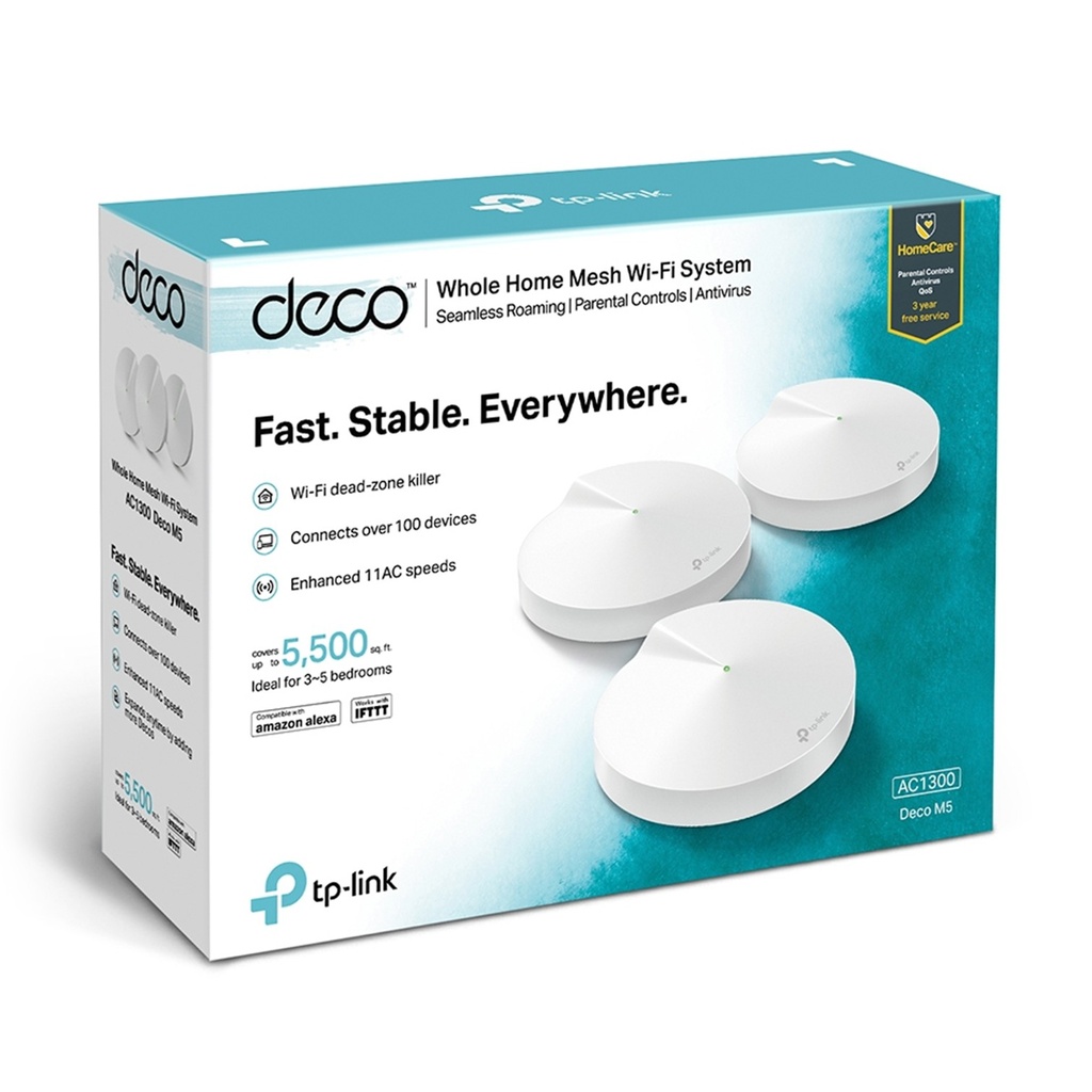 [DECO-M5-3PACK] TP-Link - Router Inalambrico WiFi Mesh Doble Banda AC1300 [3 Unidades]