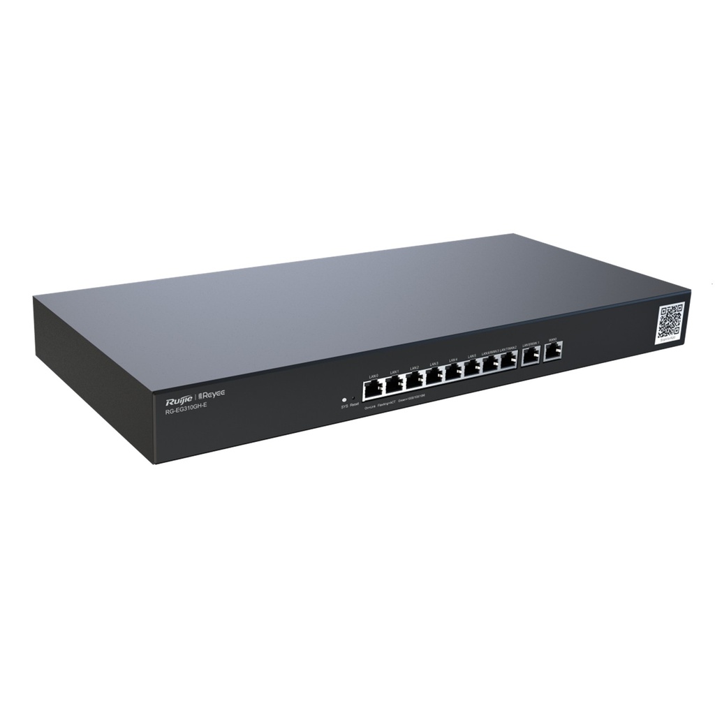 [RG-EG310GH-E] Ruijie Reyee SMB - Router Balanceador con Función SD-WAN 6 puertos LAN y 3 puertos LAN/WAN Gigabit y 1 Puerto WAN Gigabit hasta 350 Clientes con Desempeño de hasta 1.5 Gbps