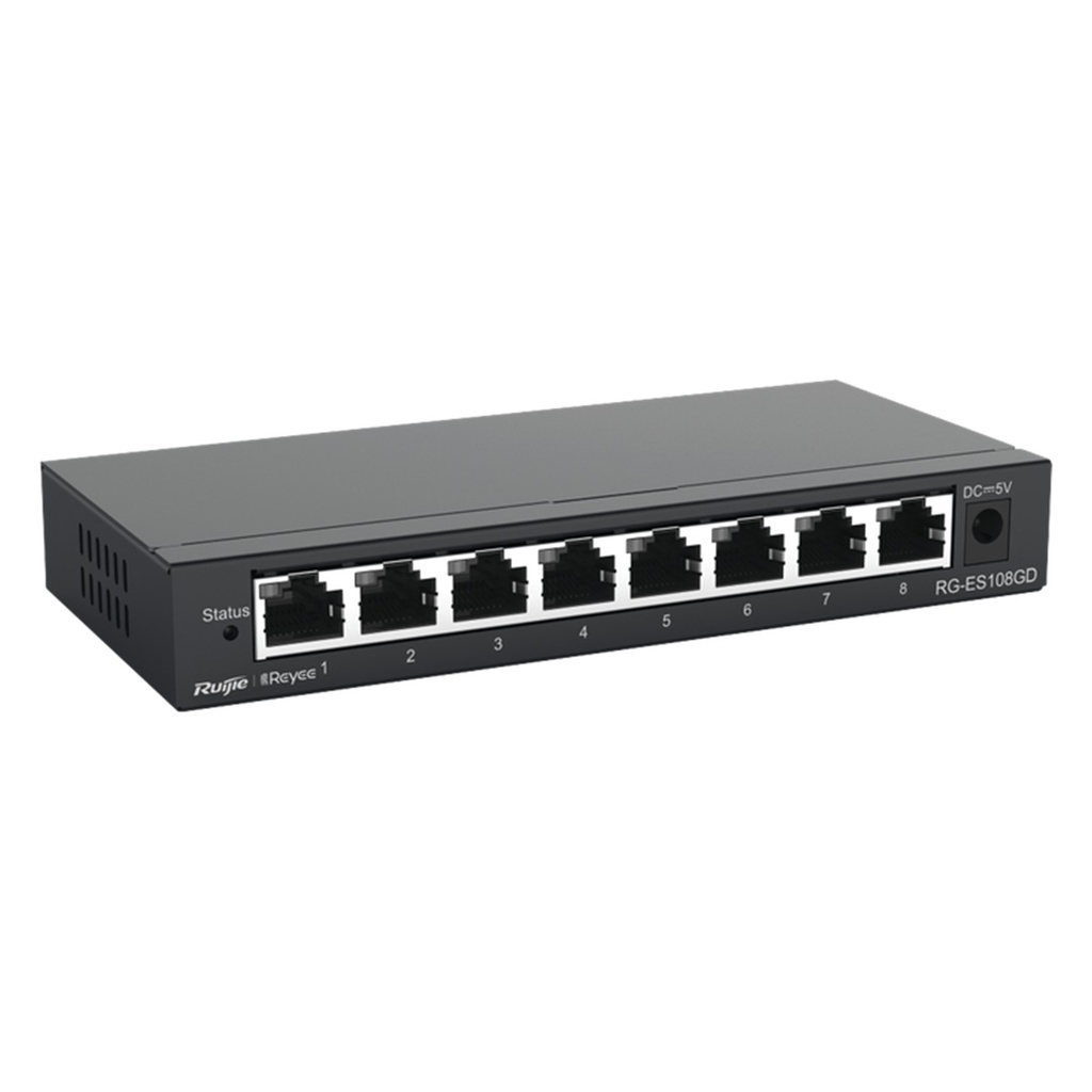 [RG-ES108GD] Ruijie Reyee SMB - Switch No Administrable Sin PoE de 8 Puertos 10/100/1000Mbps