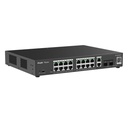 [RG-ES220GS-P] Ruijie Reyee SMB - Switch L2 Administrable PoE con 16 Puertos Gigabit PoE 802.3af/at + 2 SFP para Fibra 1Gb 240W Administración Remota Gratuita en la Nube