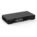 [RG-NBS3100-8GT2SFP] Ruijie Reyee SMB - Switch Administrable PoE Capa 2 con 8 Puertos Gigabit PoE 802.3af/at + 2 SFP para Fibra 1Gb 125W Administración Remota Gratuita en la Nube