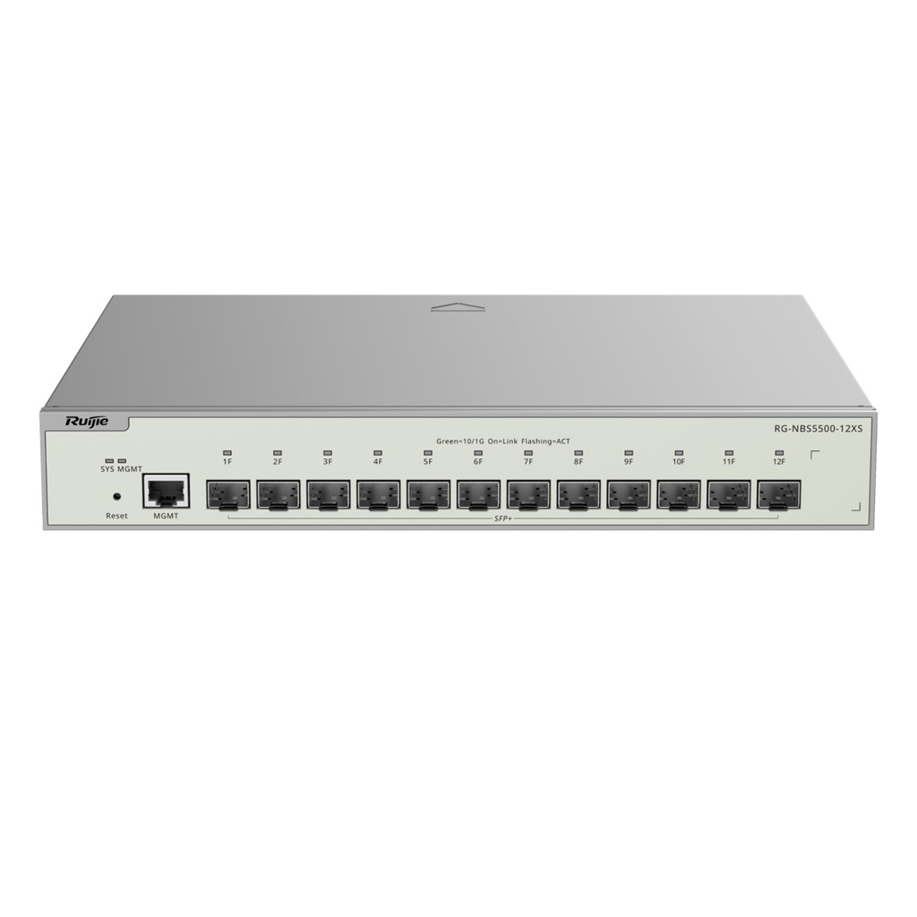 [RG-NBS5500-12XS] Ruijie Reyee SME - Switch Administrable Full Aggregation Capa 3 12 Puertos SFP+ 10G y un Puerto MGMT