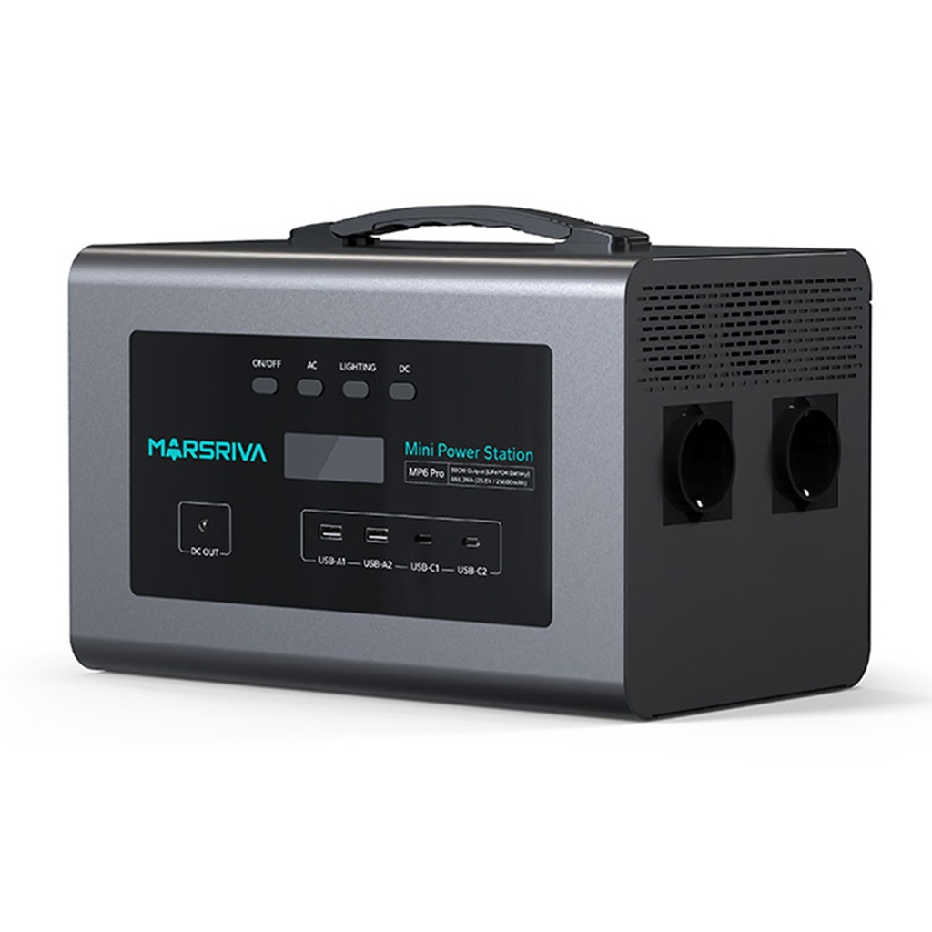 [MP6-PRO] Marsriva - Estacion de Poder Portatil 600W [655.3WH/25.6V/25600MAH]