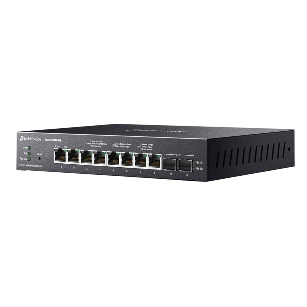 [SG2210XMP-M2] TP-Link - Switch Omada Smart de 10 Puertos con 8 Puertos PoE+ a 2.5G y 2 SFP+ a 10G