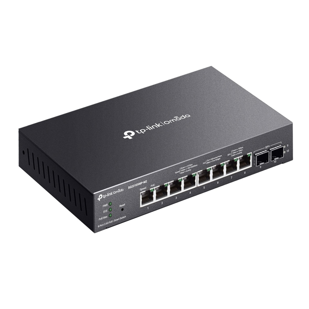 [SG2210XMP-M2] TP-Link - Switch Omada Smart de 10 Puertos con 8 Puertos PoE+ a 2.5G y 2 SFP+ a 10G