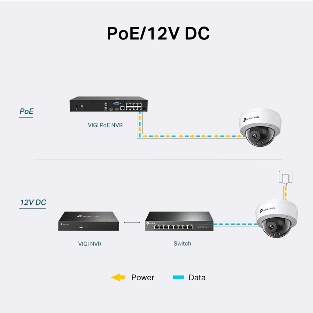 [C240I-2.8] Vigi By TP-Link - Cámara IP Alta Definición [4Mp] Tipo Domo con IR PoE y 12V IP67 [Lente 2.8mm]