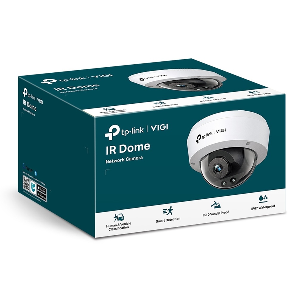 [C240I-2.8] Vigi By TP-Link - Cámara IP Alta Definición [4Mp] Tipo Domo con IR PoE y 12V IP67 [Lente 2.8mm]