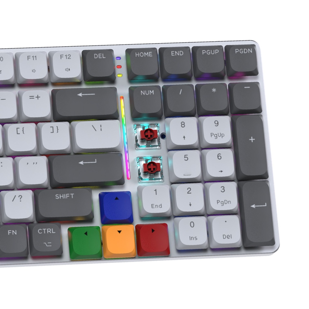 [MK916-GY-LGY(RD)] Fantech - Teclado Max Fit AIR99 Inalámbrico SW Rojo [Gris]