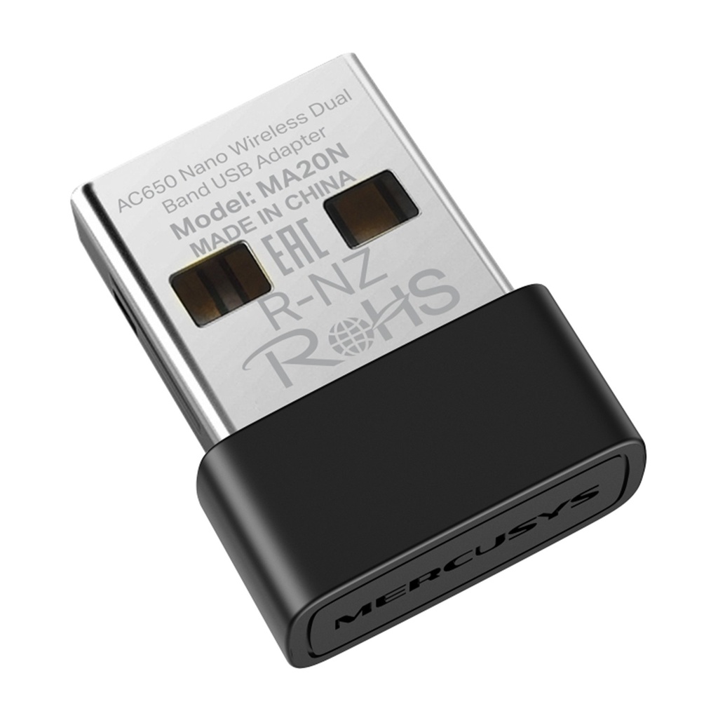 [MA20N] Mercusys - Adaptador Nano USB Inalambrico WiFi Doble Banda AC650