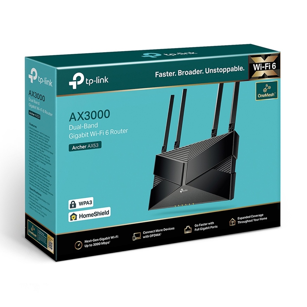 [AX53-ARCHER] TP-Link - Router Inalambrico WiFi Doble Banda Gigabit AX3000 Giga WiFi6 4 Antenas