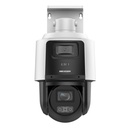 [DS-2SE3C404MWG-E/14] Hikvision - [TandemVu] PTZ IP [4Mp] con Cámara Panoramica [4Mp] 4X Zoom Dual Light (40 mts IR + 30 mts Luz Blanca) ACUSENSE IP66 PoE+ DARKFIGHTER Micro SD Incluye Base para Techo o Pared