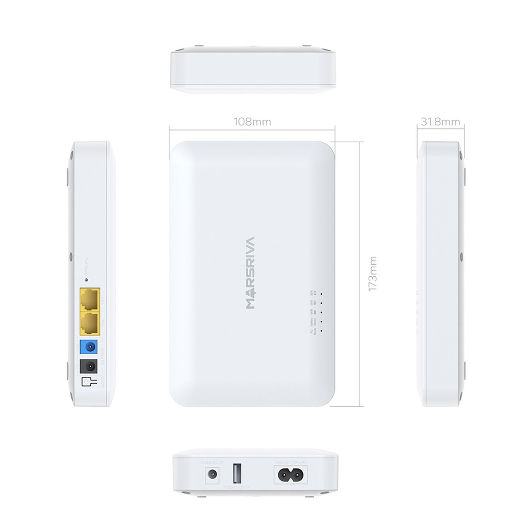 [KP6-MAX] Marsriva - Mini UPS 20.000Mah 18W 5 Puertos