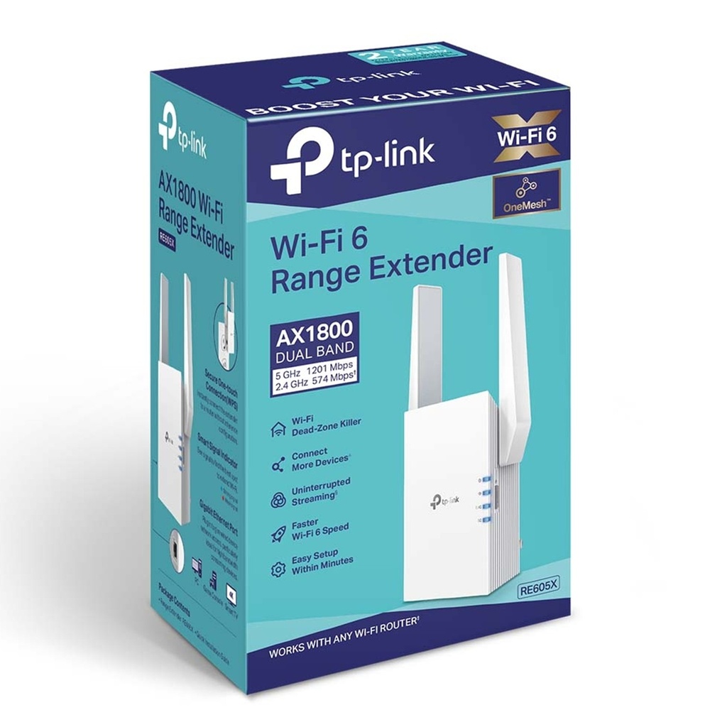 [RE605X] TP-Link - Extensor de Rango Wifi Doble Banda AX1800 WiFi 6
