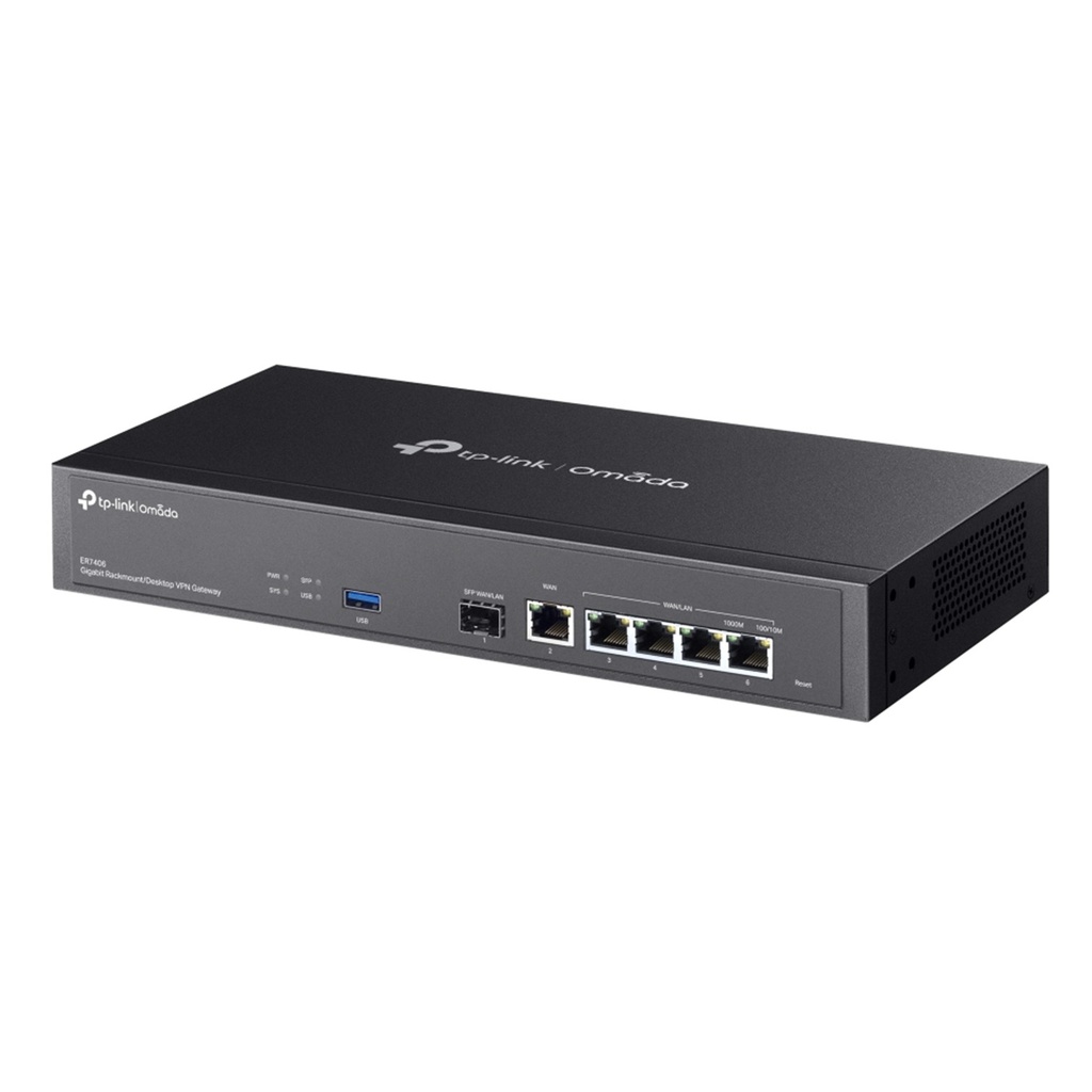 [ER7406] TP-Link - Router Balanceador VPN Omada Multi-Gigabit 1 Puerto WAN/LAN Gigabit SFP 5 Puerto Gigabit VPN Montaje en Rack/Sobremesa