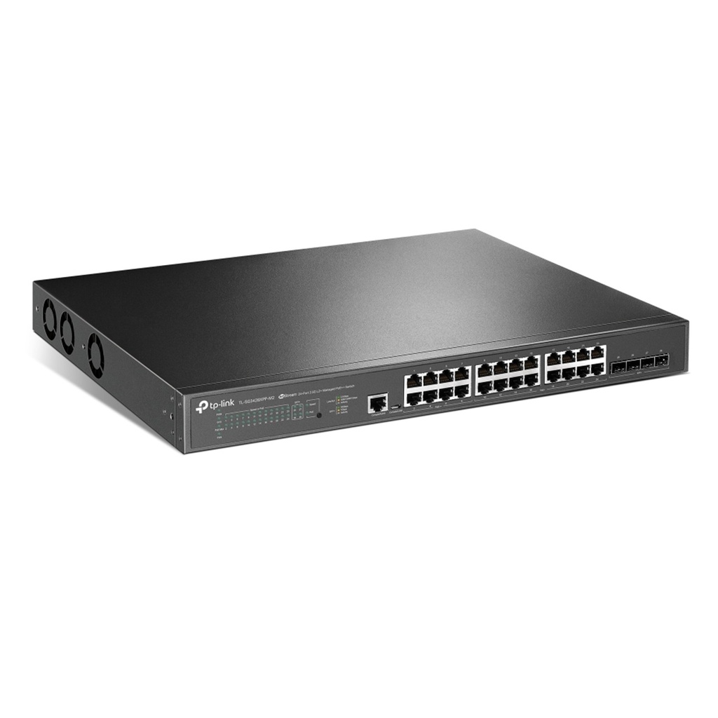 [SG3428XPP-M2] TP-Link -  Switch Administrado L2+ PoE de 24 puertos de 2.5 GB Puerto SFP+ 4 x 10 GE 16 Puertos PoE+ y 8 Puertos PoE++ a 500W L2+ Omada SDN integrado IPv6 VLAN ACL QoS IGMP