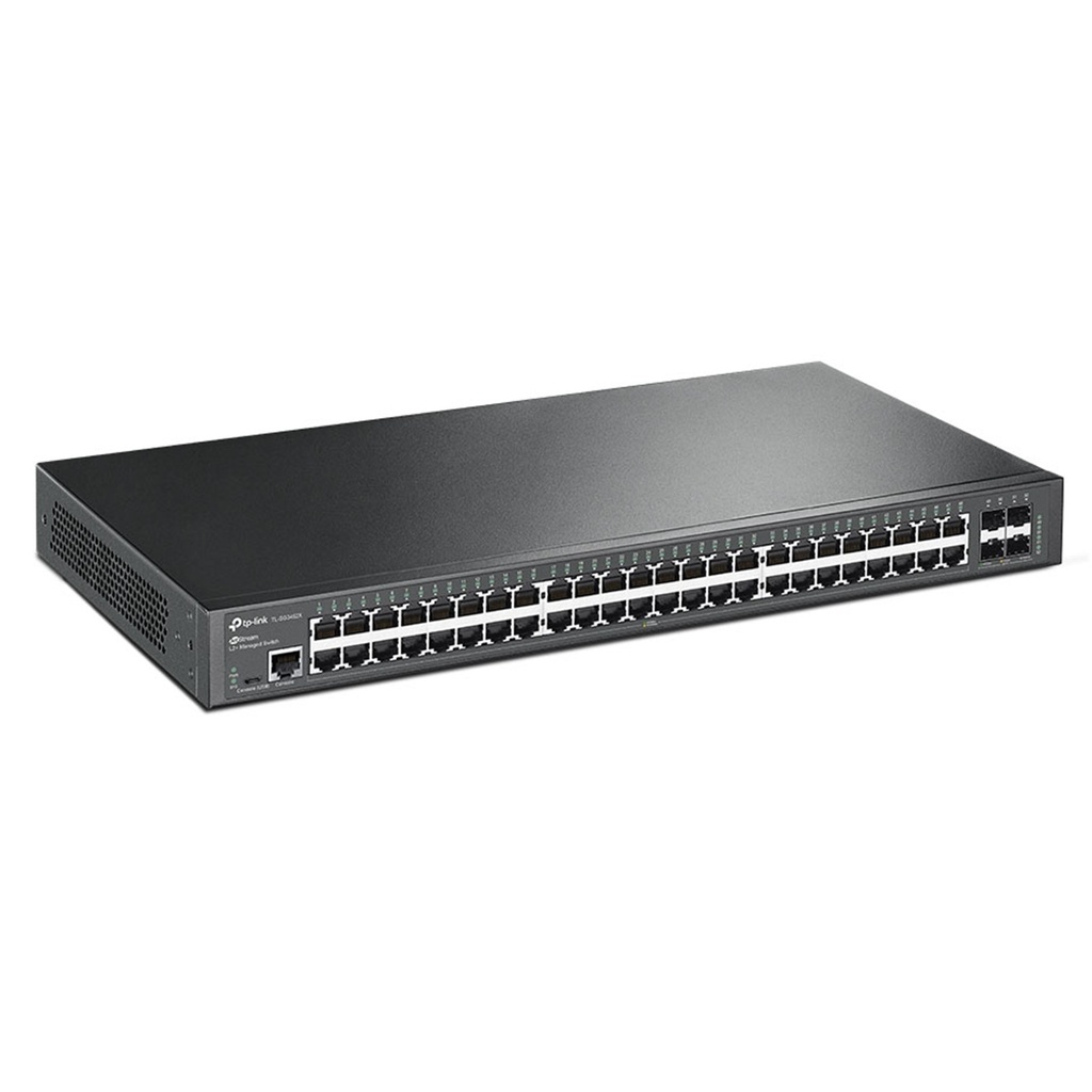 [SG3452X] TP-Link - Switch Administrado L2+ Gigabit de 48 Puertos 4 Ranuras SFP+ de 10 GE Omada SDN integrado IPv6 Enrutamiento Estático Compatible con QoS IGMP LAG