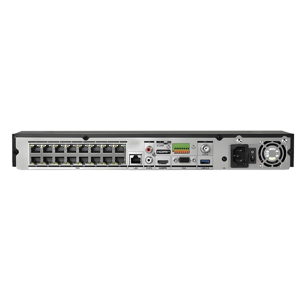 [DS-7616NI-M2/16P(STD)] Hikvision - NVR 8K 16 Canales IP 16 Puertos POE Salida de vídeo 4K