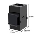 [WP-KRJ-C5BLANK] Wireplus - Conector Keystone a Presión RJ-45 CAT5e Categoria 5e (Hembra a Hembra) [Negro]