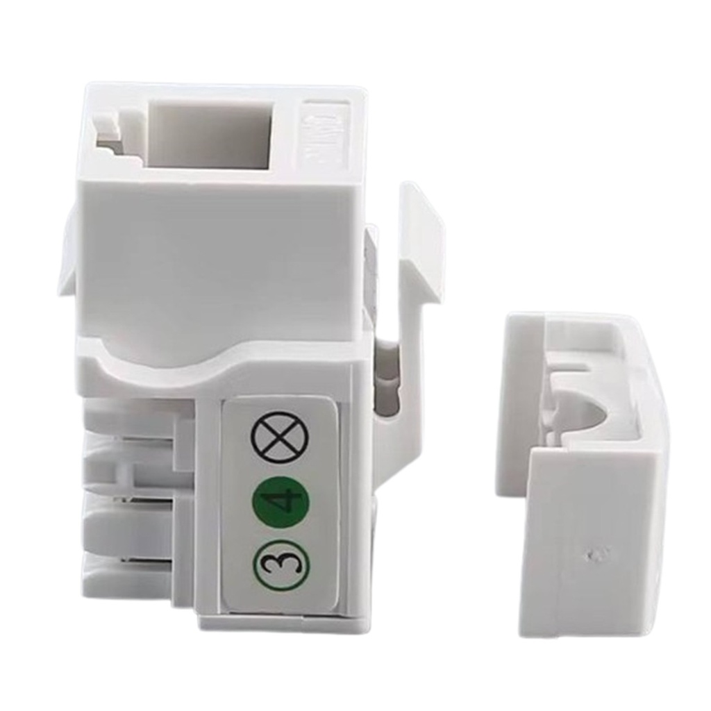 [WP-KRJ-C3TLF-10UND] Wireplus - Conector Keystone Jack Coupler Categoria 3 Blanco [10 Unidades]