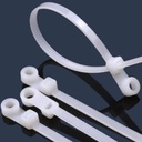 [WP-FPC4-20] Wireplus - Tirrap de Nylon [4mm 20cm] con Cabezal de Sujeción con Tornillo [Blanco] [100 Unidades]