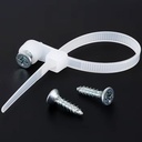 [WP-FPC4-20] Wireplus - Tirrap de Nylon 4mm 20cm con Cabezal de Sujeción para Tornillos [No incluidos] [Blanco] [100 Unidades]