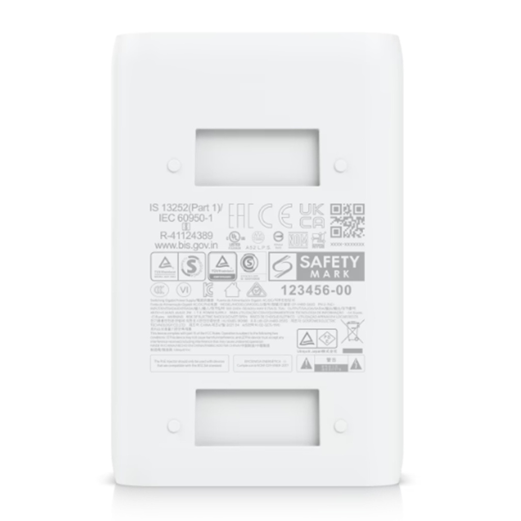 [U-PoE+] Ubiquiti - Adaptador PoE+ U-PoE+ (48V DC @ 0.65A) hasta 30W Puerto Gigabit